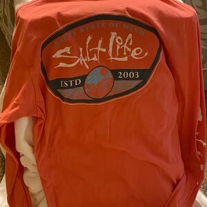 Salt Life Men's Vibrant Coral Long Sleeve Tee